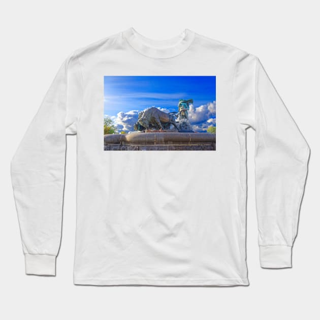 The Gefion Fountain, Copenhagen Long Sleeve T-Shirt by BrianPShaw